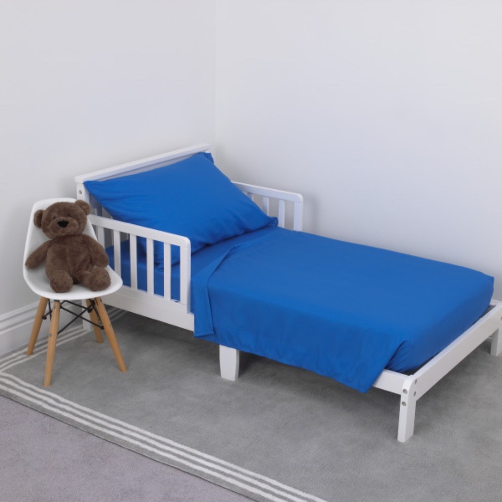 Solid Blue 3 Piece Toddler Sheet Set